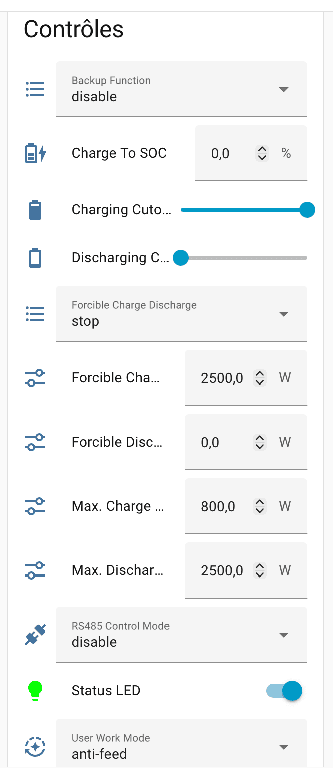 intégration Marstek Home Assistant tableau de bord ESPHome